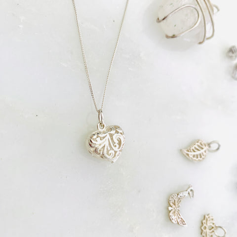Open Work Heart Pendant