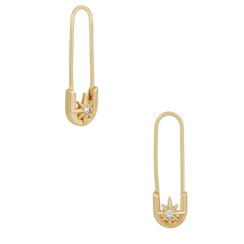 Star Safety Pin Earring