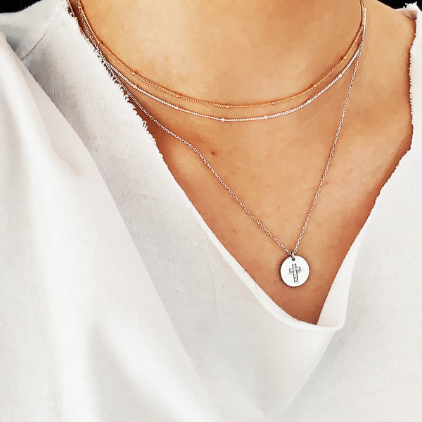 Cross Disc Necklace