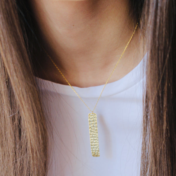 Beaten Pendulum Necklace