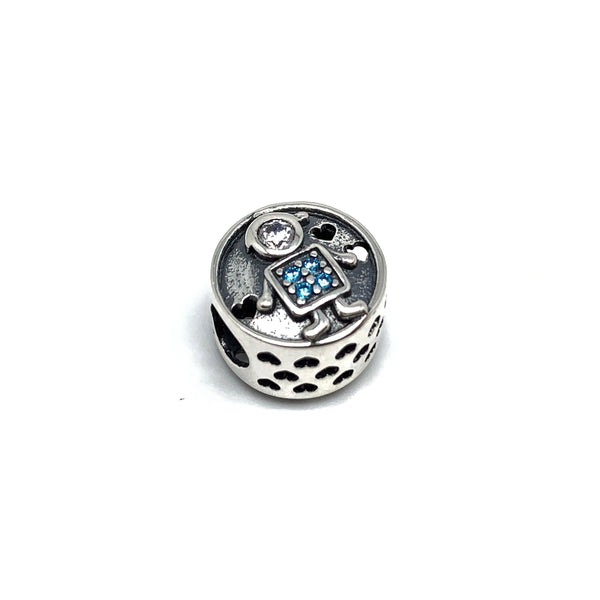Loving Girl & Boy Charm - Stone Heart 