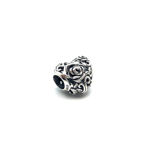 Enchanted Roses Heart Charm Bead - Stone Heart 