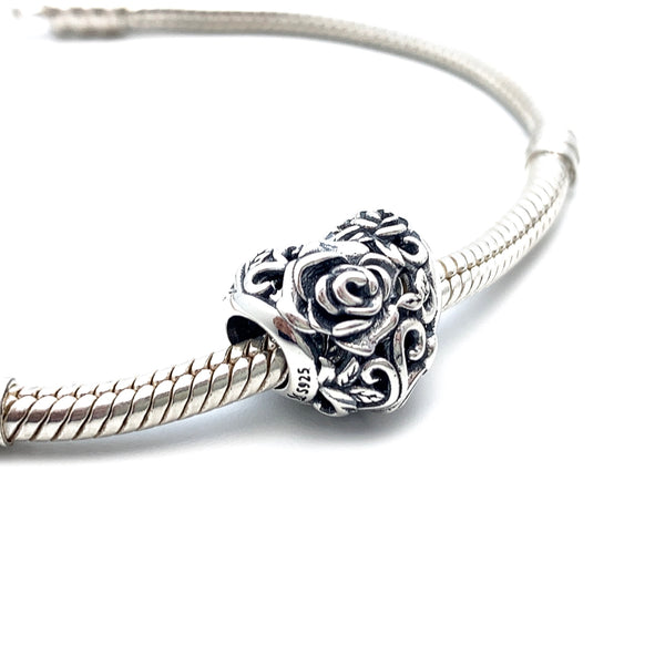 Enchanted Roses Heart Charm Bead - Stone Heart 
