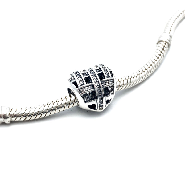 Woven Wonder Heart Charm Bead - Stone Heart 