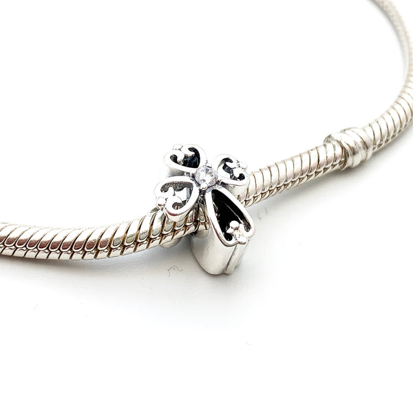 Graceful Cross Charm Bead - Stone Heart 