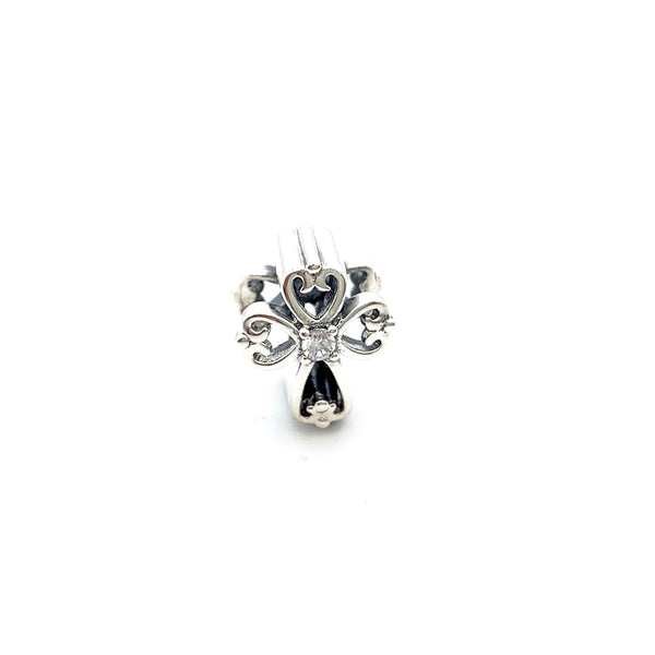 Graceful Cross Charm Bead - Stone Heart 