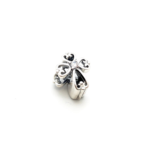 Graceful Cross Charm Bead - Stone Heart 