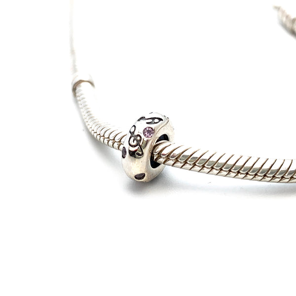 Musical Notes Charm Spacer - Stone Heart 