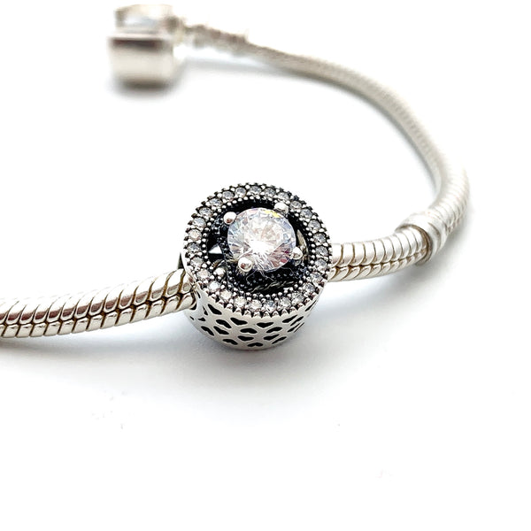 Floating Ice Charm Bead - Stone Heart 