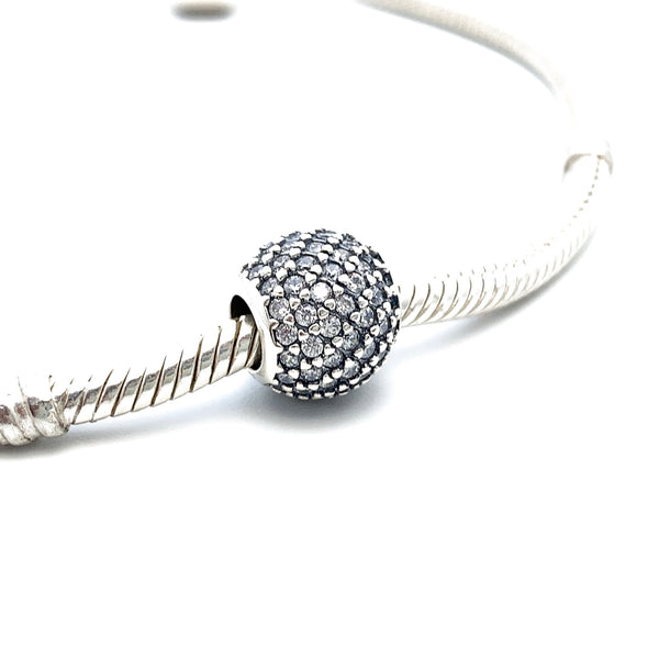 Shimmering Ball Charm Bead - Stone Heart 