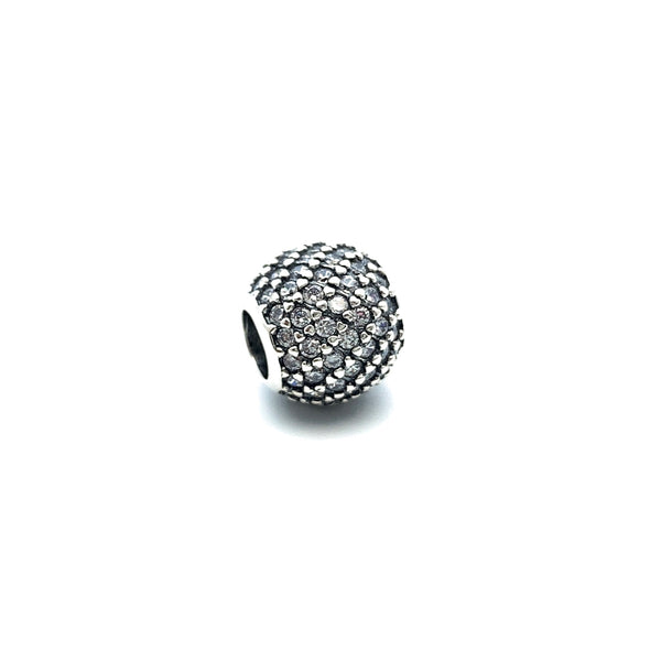 Shimmering Ball Charm Bead - Stone Heart 