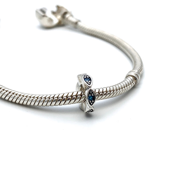 Glittering Evil Eye  Spacer - Stone Heart 