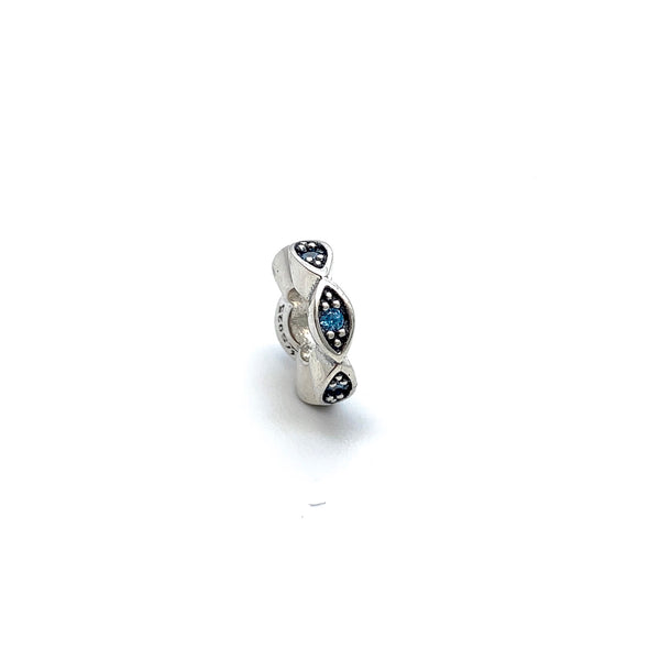 Glittering Evil Eye  Spacer - Stone Heart 