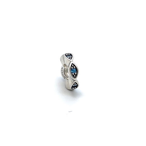 Glittering Evil Eye  Spacer - Stone Heart 