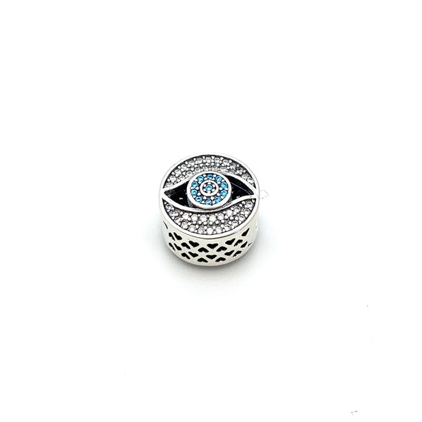 Evil Eye Elegance Charm Bead - Stone Heart 