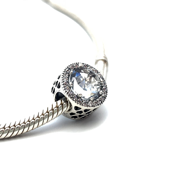 Floating Hearts Charm Bead - Stone Heart 