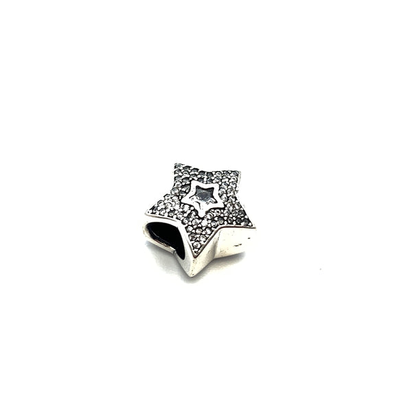 Shimmering Star Charm Bead - Stone Heart 