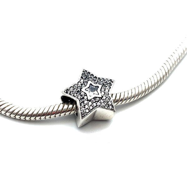 Shimmering Star Charm Bead - Stone Heart 