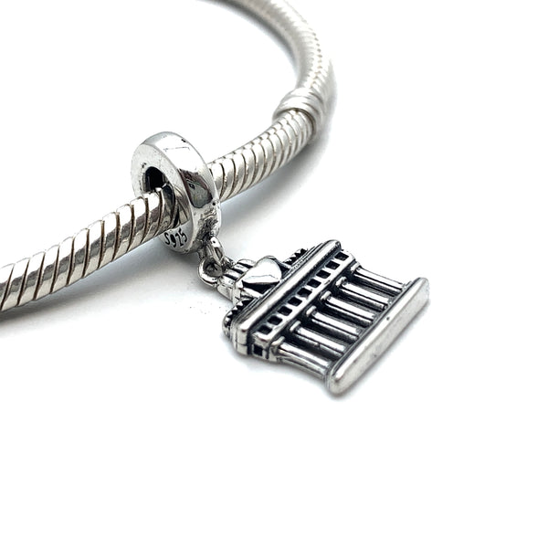 Brandenburg Gate Dangling Charm Bead - Stone Heart 