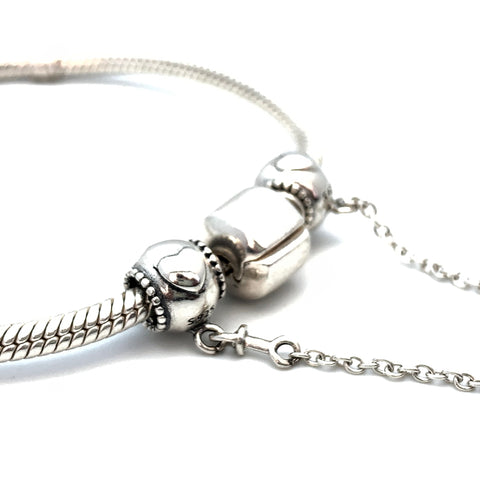 Embossed Heart Safety Chain - Stone Heart 