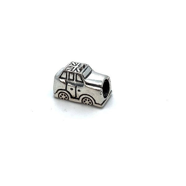 Vintage London Taxi Charm Bead - Stone Heart 