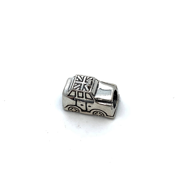 Vintage London Taxi Charm Bead - Stone Heart 