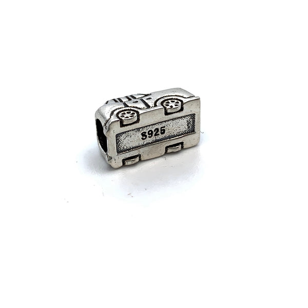 Vintage London Taxi Charm Bead - Stone Heart 