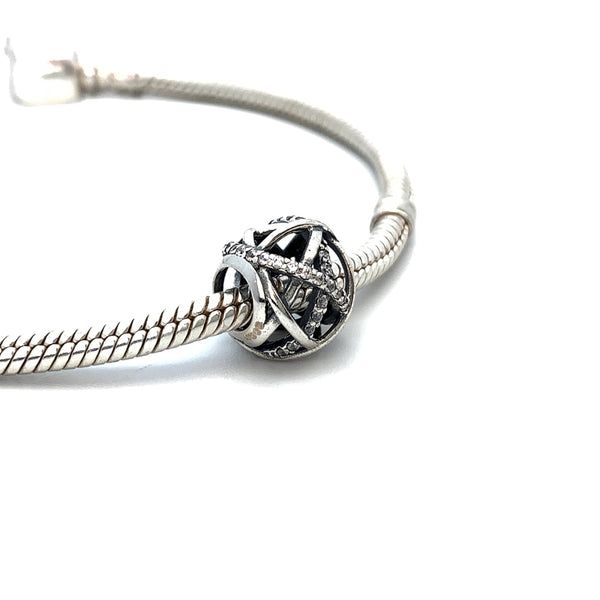 Galaxy Shimmer Charm Bead - Stone Heart 