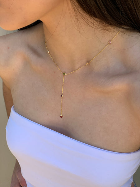 Colourful Stone Y Necklace