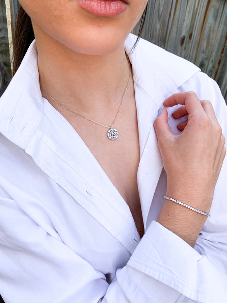 Ice Circle Baguette Necklace