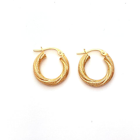 Twisted Mesh Hoop Earring - 9ct Gold