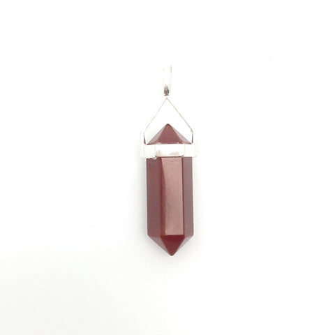 Double Pointed Carnelian Pendant - Stone Heart 