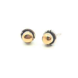 Gold & Silver Studs - Stone Heart 