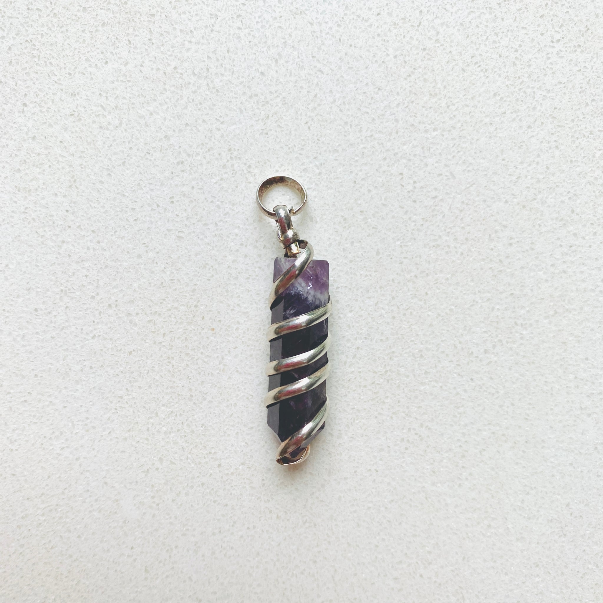 Twisted Pointed Amethyst Pendant