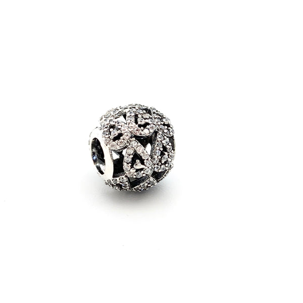 Shimmering Rain Drops Charm Bead - Stone Heart 