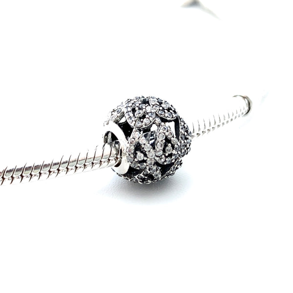 Shimmering Rain Drops Charm Bead - Stone Heart 