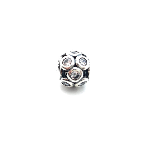 Whimsical Circles Charm Bead - Stone Heart 