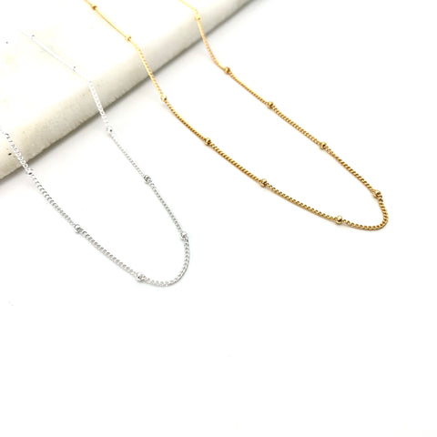 Necklace with Balls - Stone Heart 