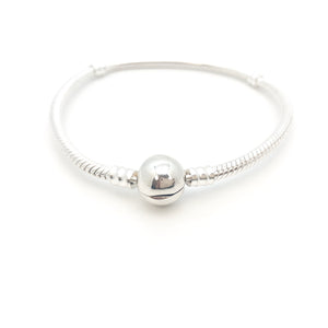 Charm Bracelet with Ball Clasp - Stone Heart 