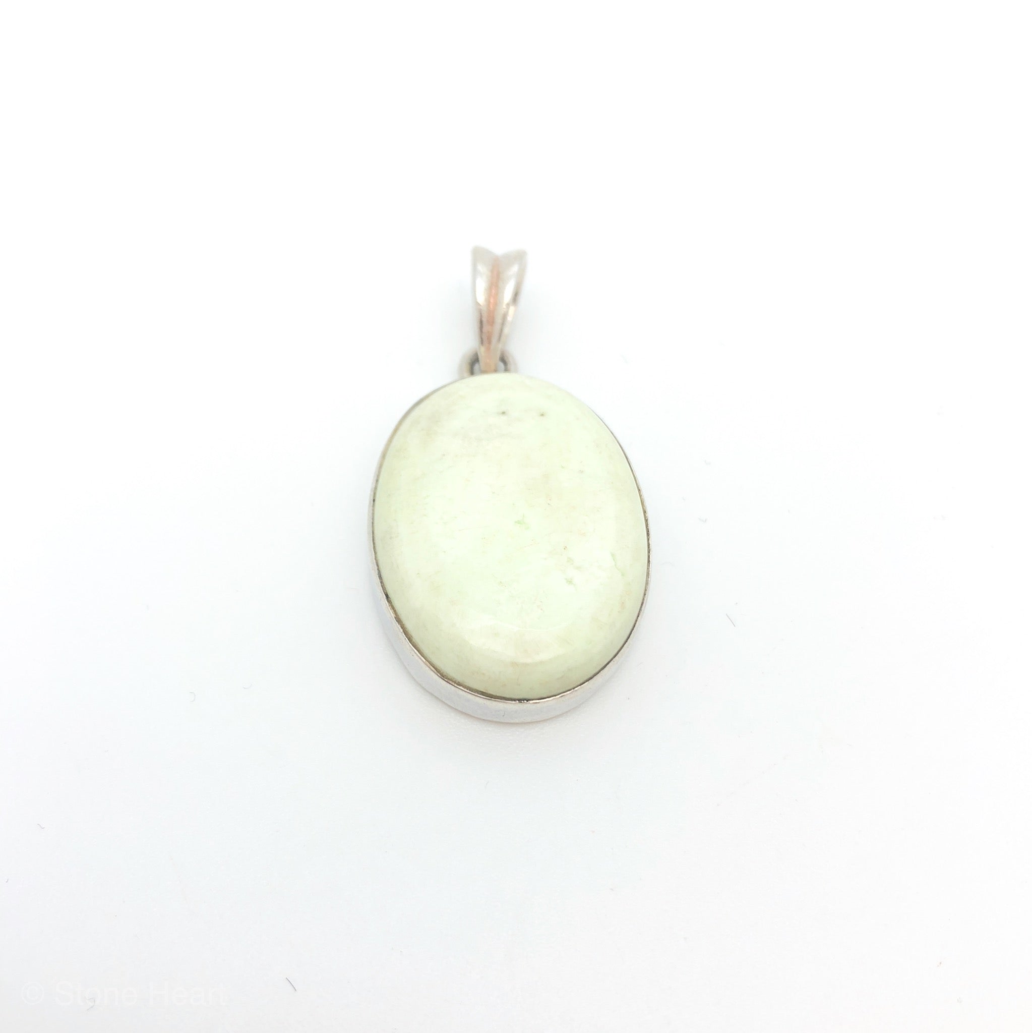 Lemon Chrysoprase Oval Pendant - Stone Heart 