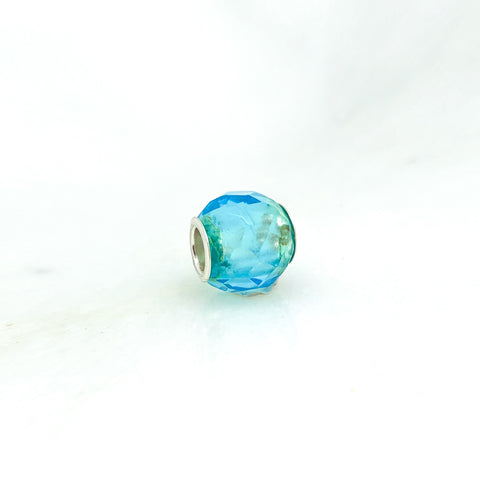 Gem Charm Bead - Blue Obsidian - Stone Heart 