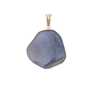Blue Chalcedony Pendant - Stone Heart 