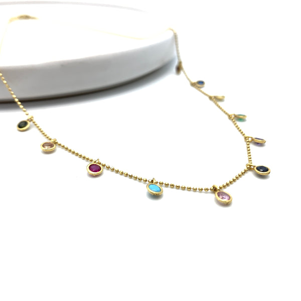 Colourful Shaker Necklace - Round - Stone Heart 