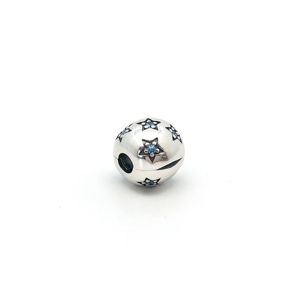 Crystal in Star Round Charm Bead Clip - Stone Heart 