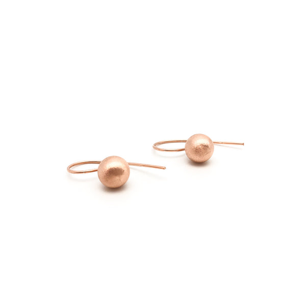 Satin Hook Earring - Rose Gold - Stone Heart 