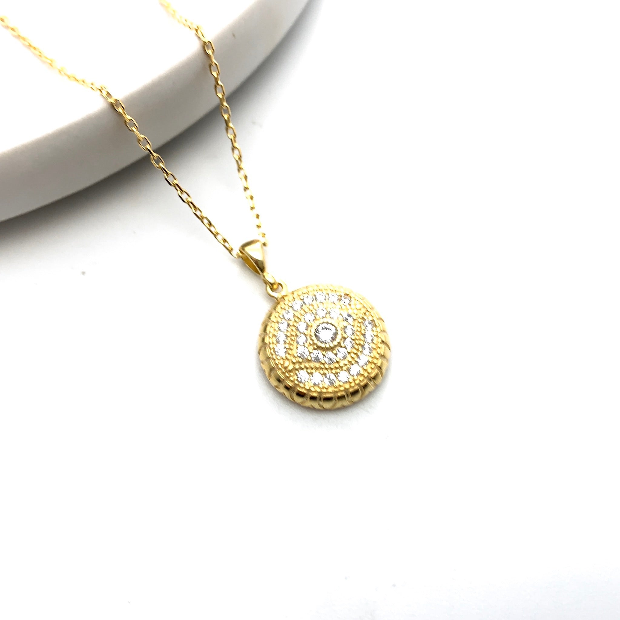 Glittering Evil Eye Medallion - Stone Heart 