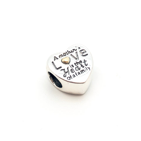 Heart of the Family Charm Bead - Stone Heart 