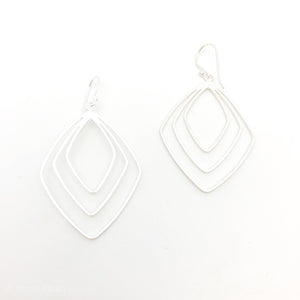 Rhombus Earrings - Silver - Stone Heart 