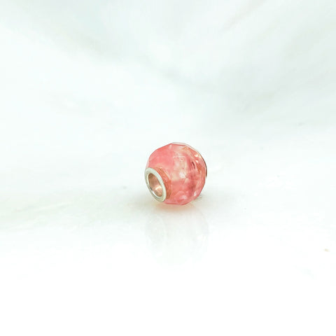 Gem Charm Bead - Cherry Quartz - Stone Heart 