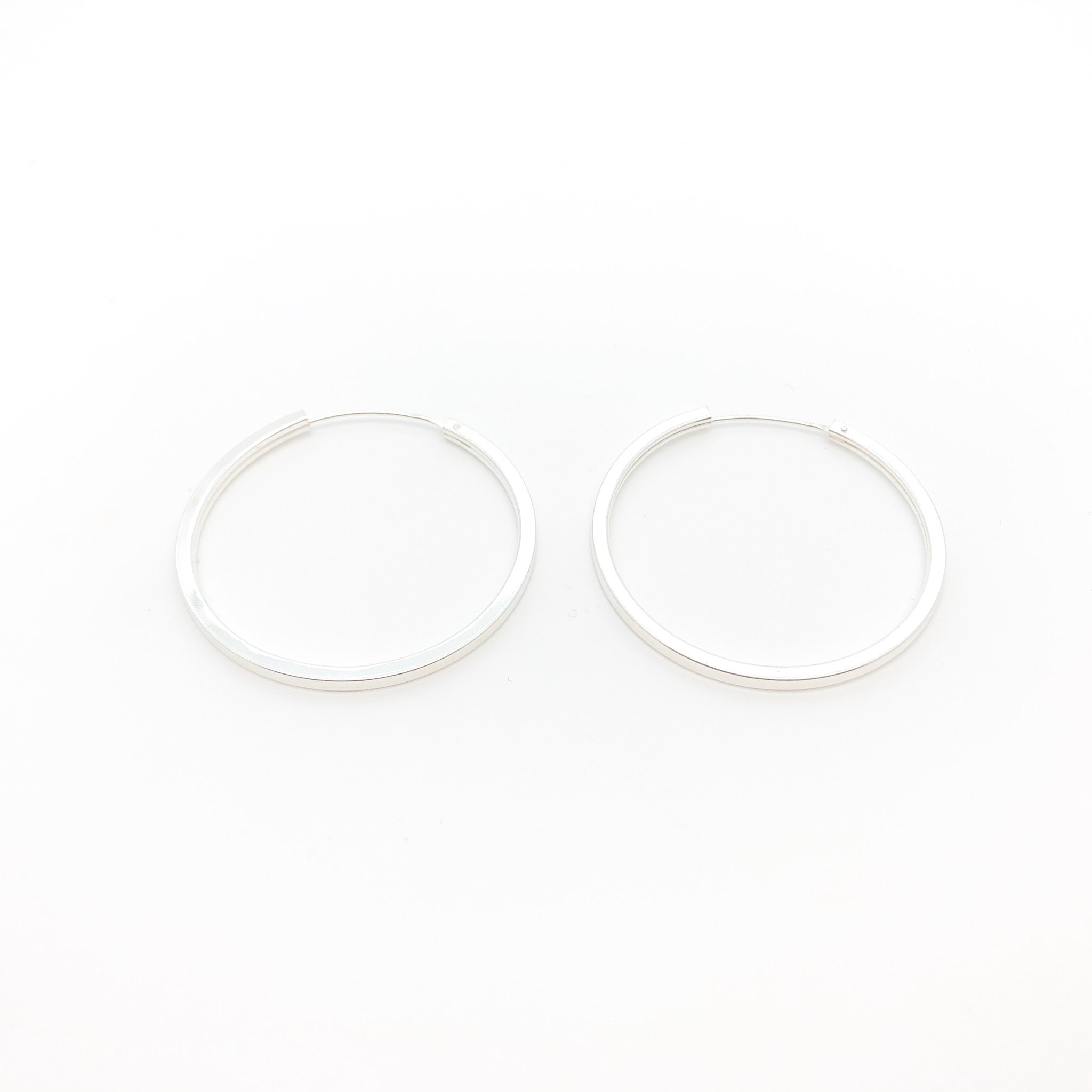 Hoop Earrings - Square XLarge - Stone Heart 